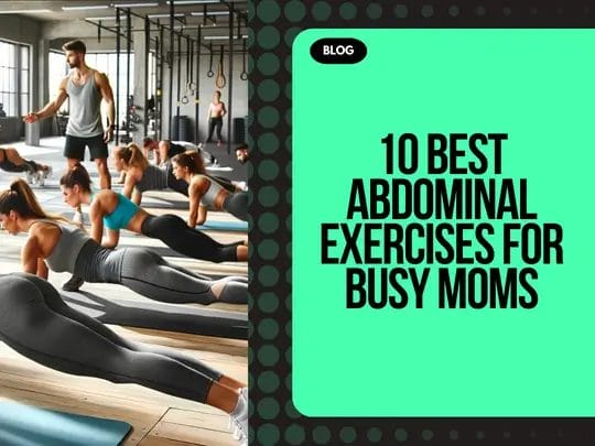 A busy mom participating in a guided abdominal workout at IKAIKA Personal Fitness, showing determination and focus.